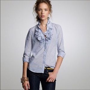 J. Crew Frances Tuxedo Ruffled Shirt